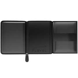 Flevel V2 Pilot document holder, Pilot wallet, Real Leather. RFID-Blocking, Travel Wallet, Stylish Travel Companion for Aviation Professionals (Classic, Black)
