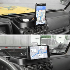 Hoolcar Soporte de radio para teléfono móvil Walkie Talkie Soporte de teléfono móvil multifuncional para Jeep Wrangler TJ 1997-2006, color negro