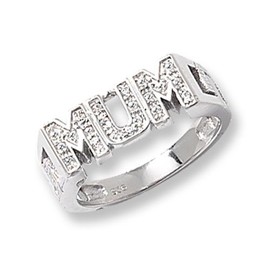 EDS Jewels 925 Sterling Silver Ladies Mum Ring with Cultured Cubic Zirconia/CZ WJS37267RSW