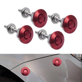 x xotic tech 4Pcs Bumper Hood Lock Lid Kit Push Button Quick Release Fasteners Universal for Car (Red)