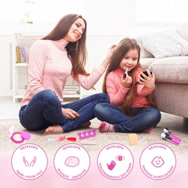 Kids Makeup Sets For Girls - 52PCS Girls Toys Children Makeup Set Washable Make Up Set for Little Girls,Princess Play Games Kids Toys Presents,Teenage Gifts Christmas Birthday For Age 4-12 Year Old