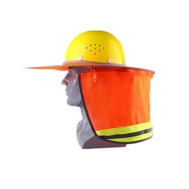 Helmet Sun Shade, Sun Shade, Helmet Visor, Heatstroke Prevention, Construction Sites, UV Protection, Mesh, Breath, Full Brim Mesh, Sunshade, Sunshade, Without Helmet, Zipper, Removable, Orange