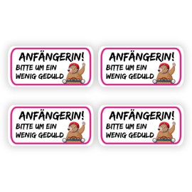 GamesMonkey® - 4 Beginner Stickers (20 x 10 cm) for Beginner Driving - Car Beginner Stickers - Driving License Gift - Beginner Driving School Stickers (1049-V2)