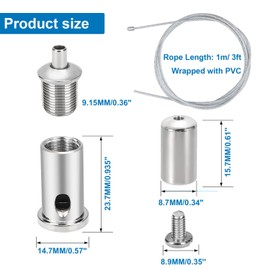 Teemyaa 20 Sets Hexagon Light Fixture Hanging System Kit, Ceiling Hanging Wire Cable Kit, 3.28ft Aquarium Light Suspension Cables Sealed with PVC, Adjustable Hinger for Honeycomb Pendant