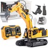 LADFAR Remote Control Excavator Toy for Boys, 1:18 14-Channel RC