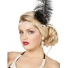 Bead Charleston Headband with Feather