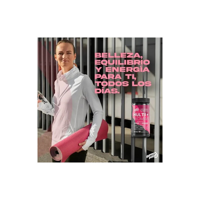 Multivitamínico Mujer Vitaminas Cúrcuma Colágeno Bpn 180 Cap Cápsulas