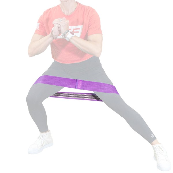 Serious Steel Fitness Hip and Glute Activation Band | Squat & Deadlift Warm-up Band for HIPS and Glutes (Purple (Non-Slip - 15" Heavy))