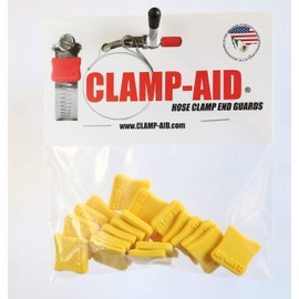 Marine Hoseclamp end caps by CLAMP-AID. For 1/2" wide bands, Marine Boat Engine Accessories. Package of 20. Color: Yellow