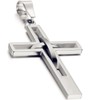 Flongo Men's Vintage Stainless Steel 2 Tone Hollowed Dual Cross Pendant Necklace, Silver, 22 inch Chain