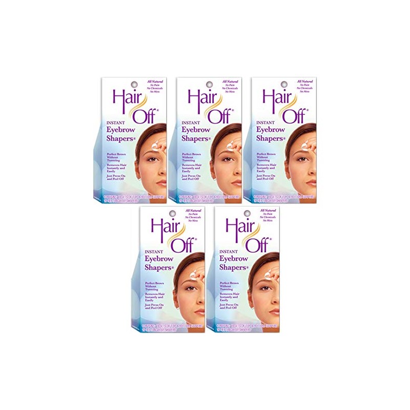 HairOff Instant Eyebrow Shapers 18 Each (Pack of 5)