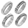 SAFIGLE 4pcs Rotating Fidget Rings for Stress Relief Unisex Wedding