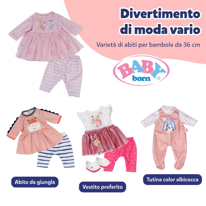 BABY born Vestitino rosa cipria – Abito per bambola con