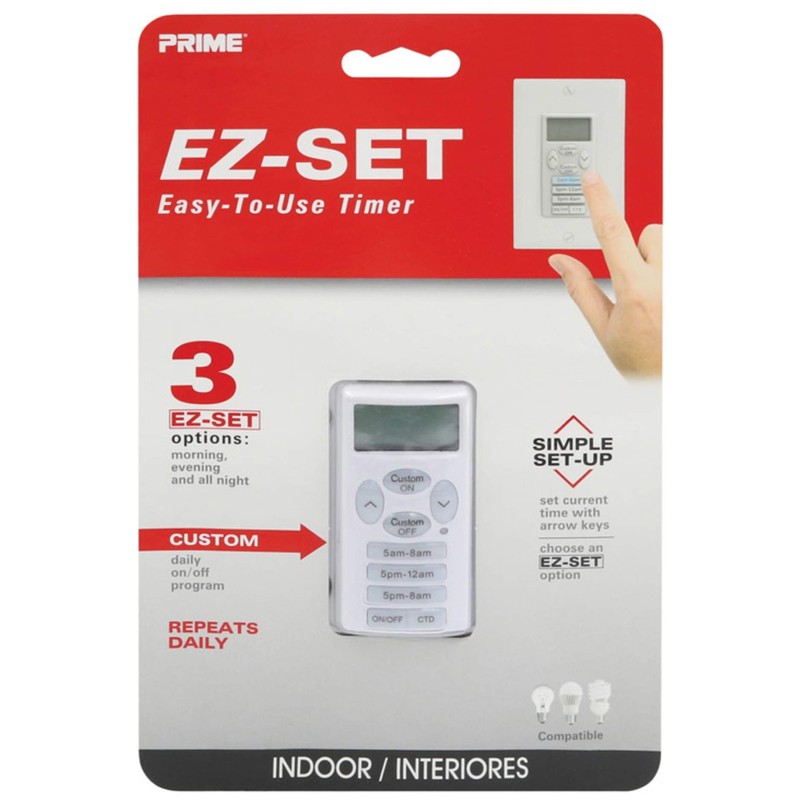 Prime EZ-Set Indoor Digital in Wall Timer White