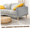 MAGICLULU 2Pcs Elastic Sofa Armrest Covers Light Grey Protective Towels