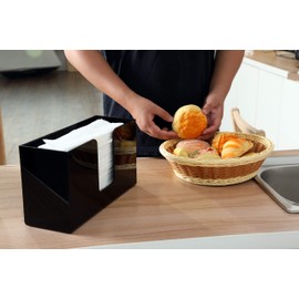 IEEK - Dispensador de toallas de papel acrílico para pared para baño, oficina y cocina, dispensador de toallas de mano transparente, se adapta a toallas de papel multiplegables, plegadas en C, Zfold, tres pliegues, color negro