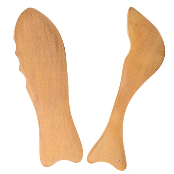 PACKOVE 2pcs Wooden Guasha Massage Tools Fish Shaped Body Scraper