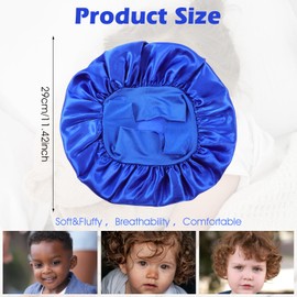 Bewudy 3Pcs Kids Satin Bonnet, Toddler Silk Bonnet for Sleeping Elastic Wide Band Night Sleeping Cap Soft Hair Care