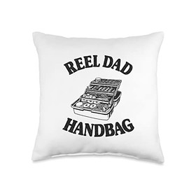 Reel Dad Handbag Tackle Box Fisherman Bass Fishing Throw Pillow