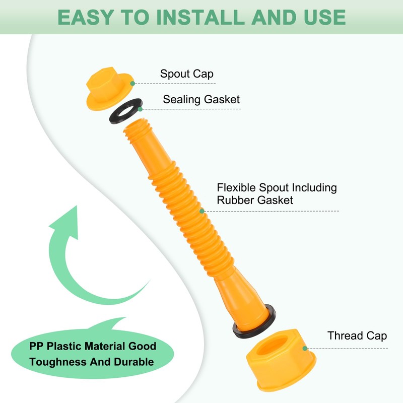 M METERXITY 2-Set Gas Can Spout Replacement, 7.9 Inch Upgraded
