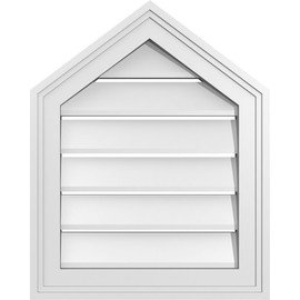 Signature Urethane GVSPE16X2002SF-09 Peaked Top Brickmould Frame, Primed Tan Signature Series Surface Mount Gable Vents, 16-in. W x 20-in. H, Unfinished