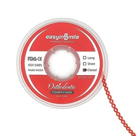 Dental Orthodontic Ultra Elastic Rubber Power Chain Braces Bands Short/Long/Close (Close, Red)