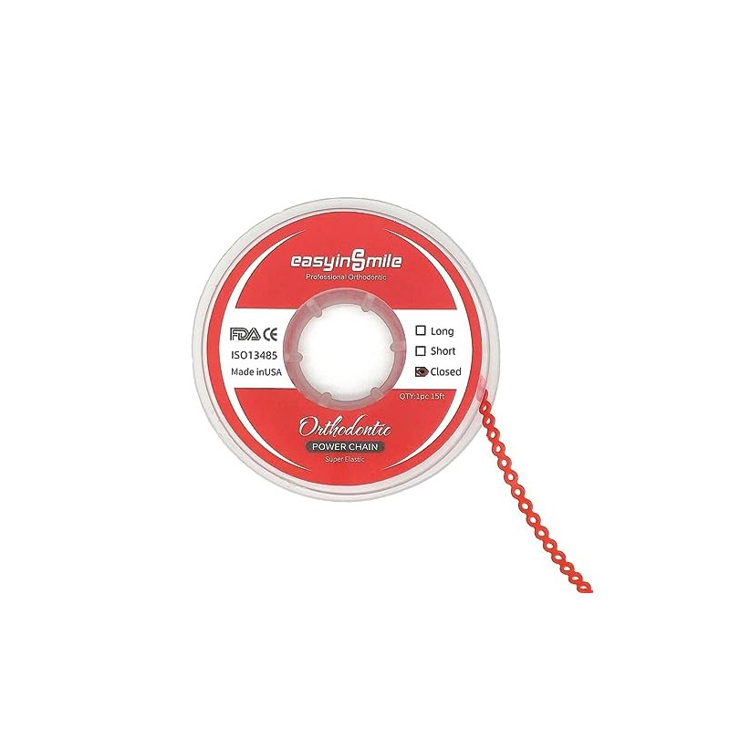 Dental Orthodontic Ultra Elastic Rubber Power Chain Braces Bands Short/Long/Close