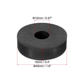 PATIKIL Multi Purpose Rubber Spacer, 10 Pcs 1.6"OD 0.47"ID 0.4"Thickness Neoprene Round Anti-Vibration Isolation Pads Isolator Rubber Bushings Spacer Washer for HVAC Bolts Car Accessories