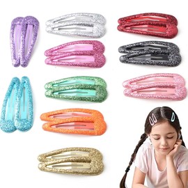 LAKJUOZ Pack of 20 Star Shiny Hair Clips Glitter Hair Clips Set, 10 Colours Metal Hair Clips with Sequins, Hair Clips for Thin Hair and Toddlers, Hair Styling Accessories for Girls and Women