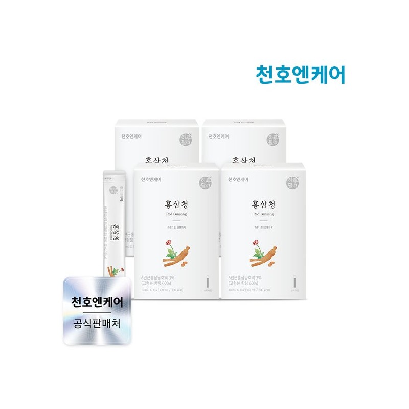 Cheonho Encare [천호엔케어] 하루활력 홍삼청 스틱 30포 4박스 [Cheonho Encare]