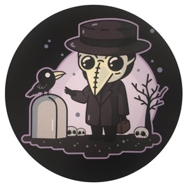 Spooky Kawaii Pastel Goth Mouse Pads - 3mm Thick, 20cm Circumference - Pastel Goth Artwork - Non-Slip, Durable, Smooth Surface for Gaming & Office (Plague Doctor)