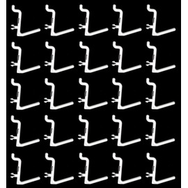 JSP Manufacturing Plastic L Style Peg Board Hook Kit | Garage Tool Craft Jewelry Storage Pegboard Organizer (150, White)