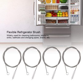 GEEKHOM Hose Brush, Pack of 4 Flexible Feed Pipe Cleaning Brush, Sink Straw Brush, Slim Drain Holes for Fridge Drain, Teapot Nozzle, Espresso Machines