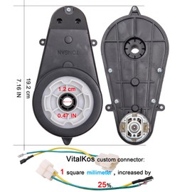 VitalKos 2PCS 24V RS555 30000RPM Enhanced Gearbox, for Power Wheels Motor Upgrade Kit Kids Ride On Car Motorcycles High Speed Gear for Big Children Jeep SUV Car Accessories