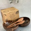 Vie Gourmet Premium Sealed Coconut Bowls and Spoons, Set of