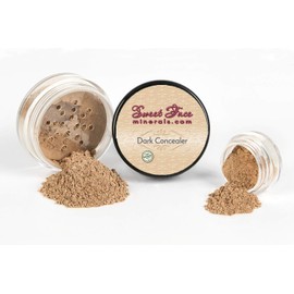 Concealer & Corrector KIT with Brush Mineral Makeup Set Bare Skin Matte Powder (20 gram Sifter Jars, Dark Concealer)