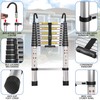 Telescoping Ladder,12.5FT,Heavy Duty 330lbs Max Capacity,Suitable for RVs, attics, Rooftops