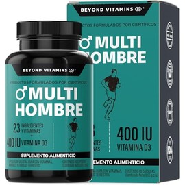 Multi Vitaminas para Hombres | Vitaminas A B1 B2 B3 B5 B6 B7 B9 B12 C D3 E K1 Zinc Calcio Hierro Cobre Cromo Selenio Manganeso Tribulus Terrestris Jenjibre Te Verde L-Arginina (60 cápsulas)