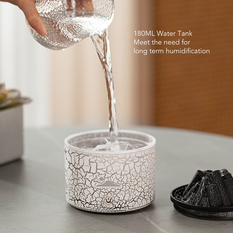 Volcano Diffuser 5V 180ml Relaxing Auto Off Warm Atmosphere Flame
