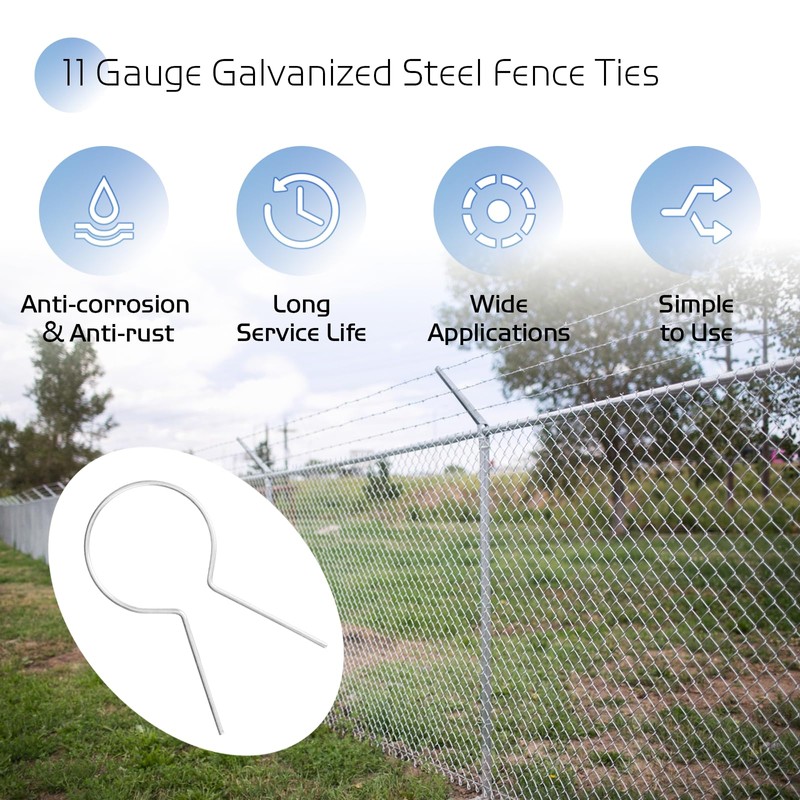 100 Pcs 11 Gauge Galvanized Steel Fence Ties fit for