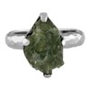 Starborn Sterling Silver 4-6 Carat Genuine Moldavite Ring, gemstone, Moldavite