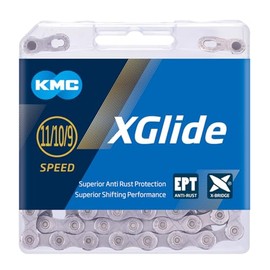 KMC xGlide EPT 9, 10 & 11 Speed Chain, Dark Silver, 118 Link