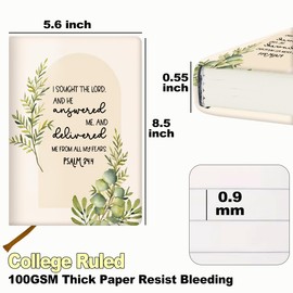 Christian Lined Journal Notebook, Christian Gifts for Women 200 Pages, 5.7 x 8.4 inches College Ruled Thick Paper Notebook Journals, A5 Hardcover Leather Notebooks for Women Men Office Writing Work-1