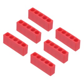 HARFINGTON 6pcs Plastic Hex Shank Screwdriver Bit Holder Organizer 5 Holes 1/4 Inch Plastic Drill Bits Storage Case for Any 1/4" Hex Shank Metal Driver Bits Use, Red