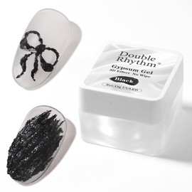 Double Rhythm 0.5 Oz Gypsum Gel Polish No Wipe for 3D Drawing Molding Sculpture and Decoration 15 ML Naril Art at Home (Gypsum Gel-Black)