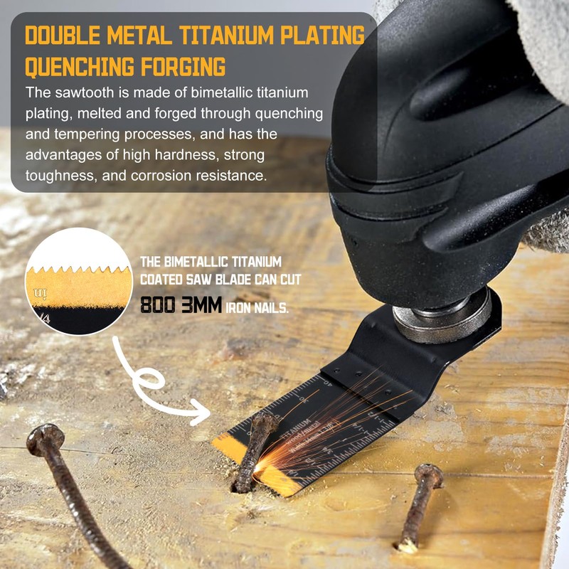 Yerbay 21-Piece Multitool Saw Blade Set, Wood Plastic Metal Accessories