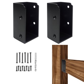 ITeVe.GD 2Pcs Deck Railing Brackets Connectors,Heavy Duty Steel 1.2 inch Thickness Concealed Brackets for 2"x4" (Actual 1.5"x3.5") Wood Posts for Deck Railing、Fence、Porch、Garden Pergola