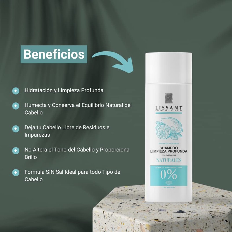 LISSANT Shampoo Limpieza Profunda, Para Todo Tipo de Cabello Sin