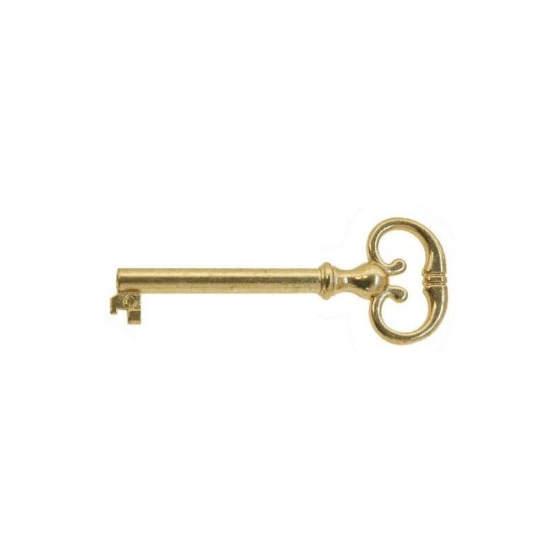 Vintage Universal Skeleton Furniture Cabinet Key Lock Polished Brass Plated