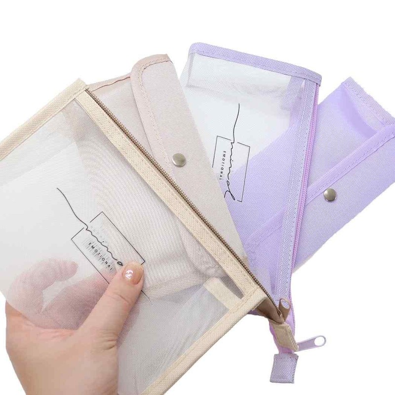 Coolia Twin Mesh Pen Pouch Mind Emotional [Lavender]